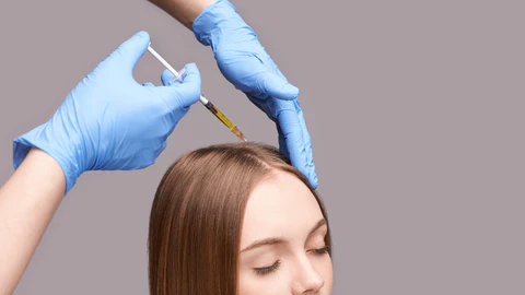 woman receiving prp treatment